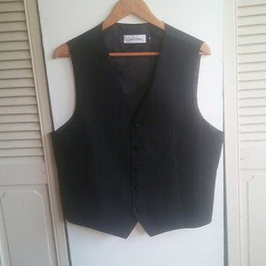 Calvin Klein Black & Gray Grid Formal Vest MR